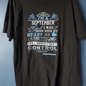 September girl black t- shirt NWOT